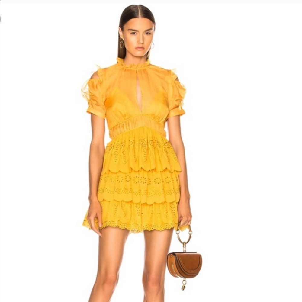 Self portrait tiered mini dress